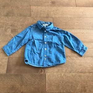 JACADI Baby boy blue dress shirt 12m